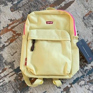 NWT Levi’s Yellow backpack 13L w/ pink zipper